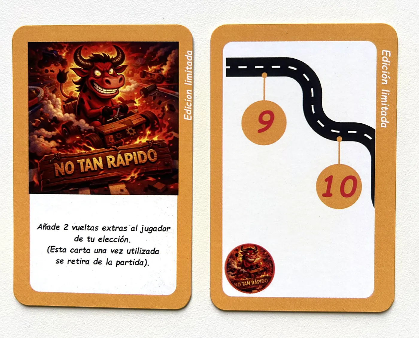 Carta No tan rápido y carta de las vueltas 9 y 10